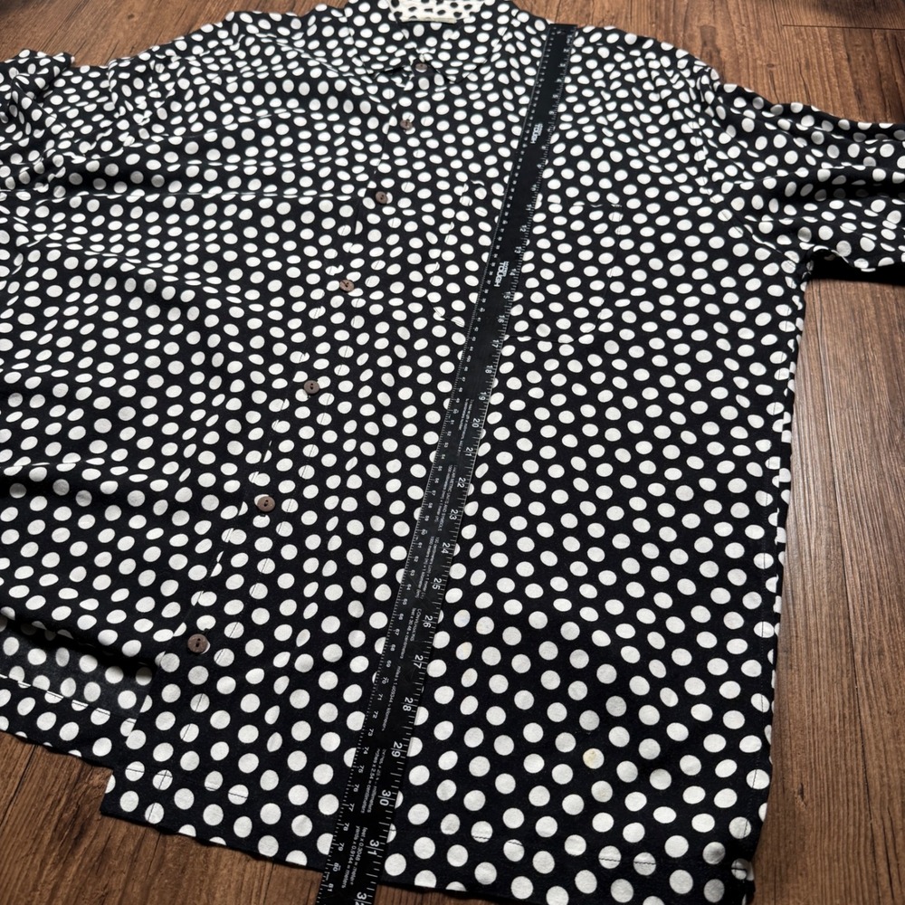 Kenny Flowers Hawaiian Shirt Mens 3XL Black Island Classics Polka Dot Rayon - Picture 8 of 10